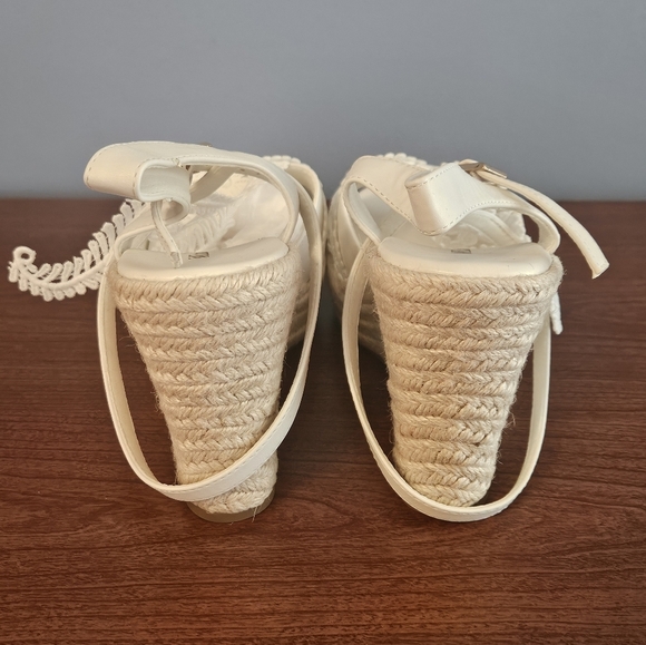 MiLanolce Women's Platform Sandals Wedge Open Toe Ankle Strap lace Wedding 8.5 - Picture 6 of 10